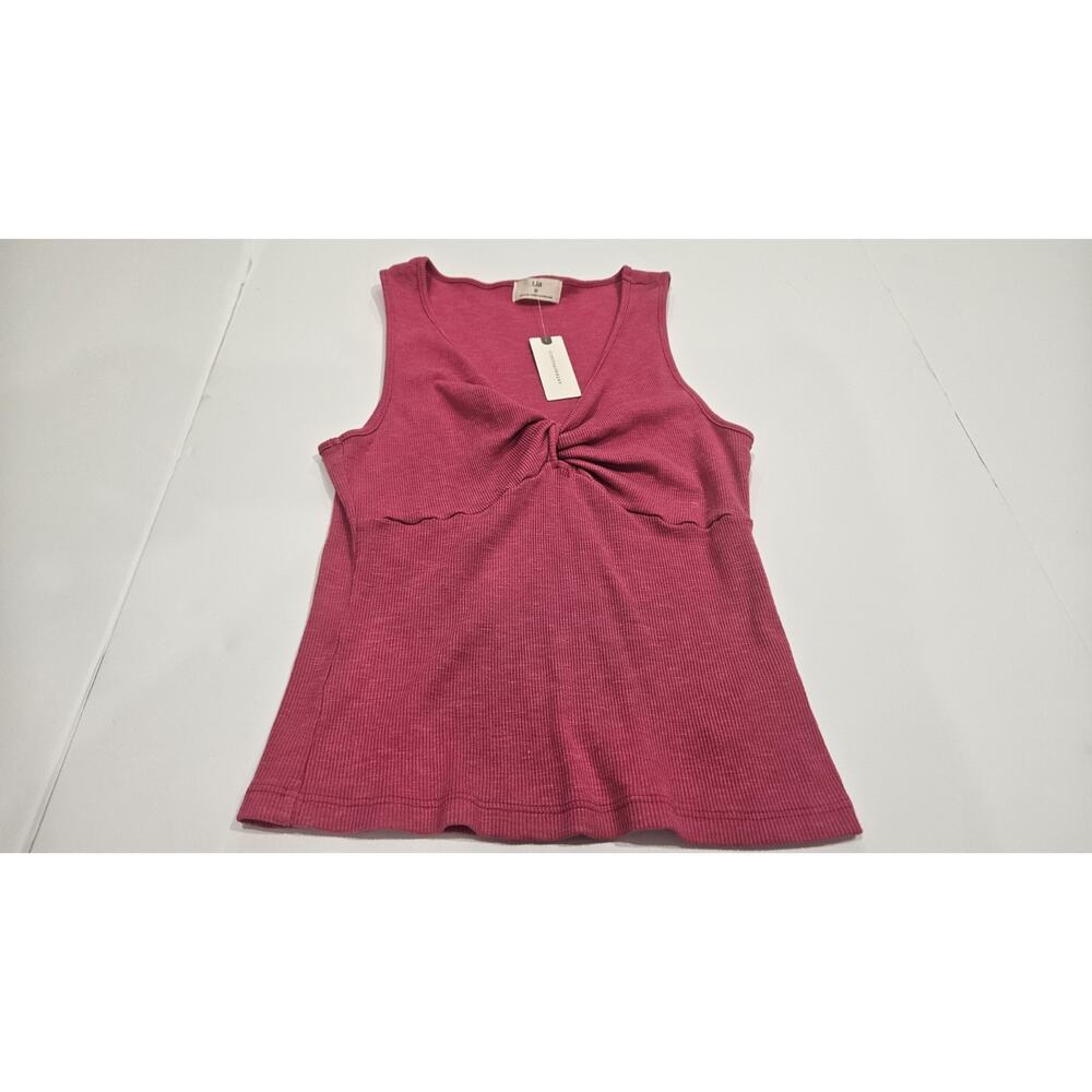 T.La Anthropologie Pink/Rose Twisted Cutout Tank Size Small NWT
